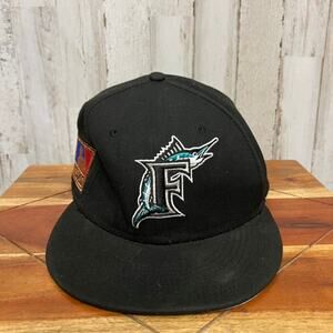 Vintage Florida Marlins New Era 59FIFTY Fitted Hat Size 7-5/8 MLB‎